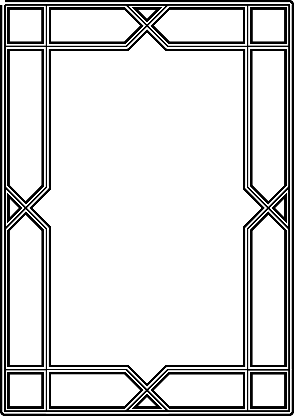 Art Deco Pattern Borders and Frames - Black and White Clipart