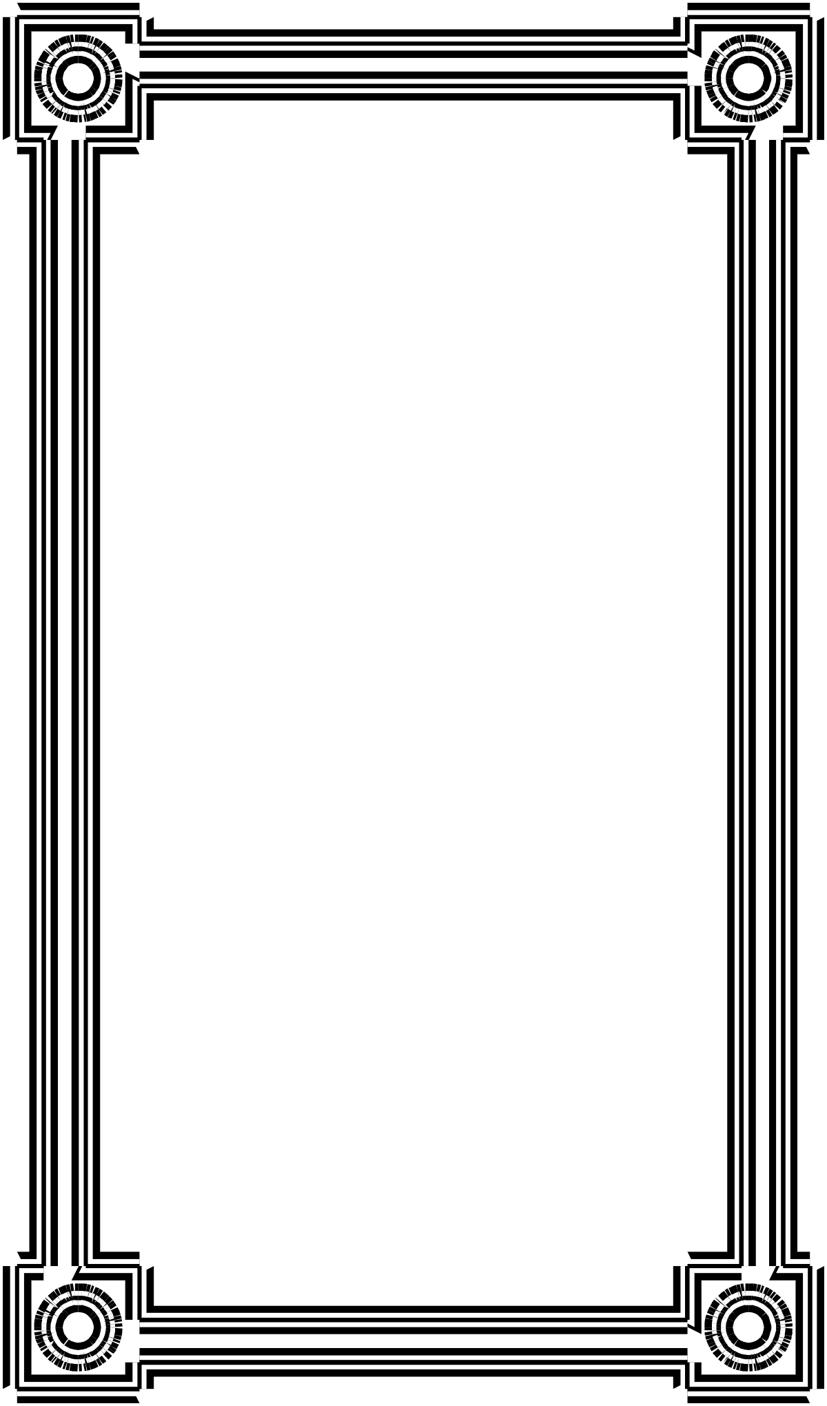 Decorative Black and White Frame Clipart with Elegant Patterns