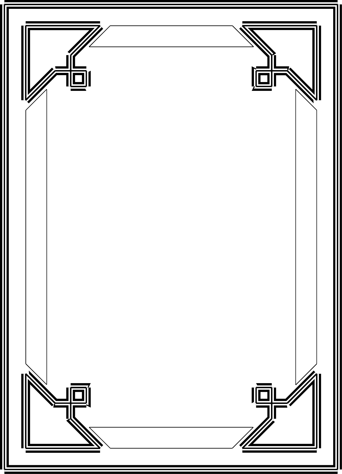 a black and white art deco frame with a square border clip art png transparent Art Deco Square Border Clipart - Stylish Black and White Frame