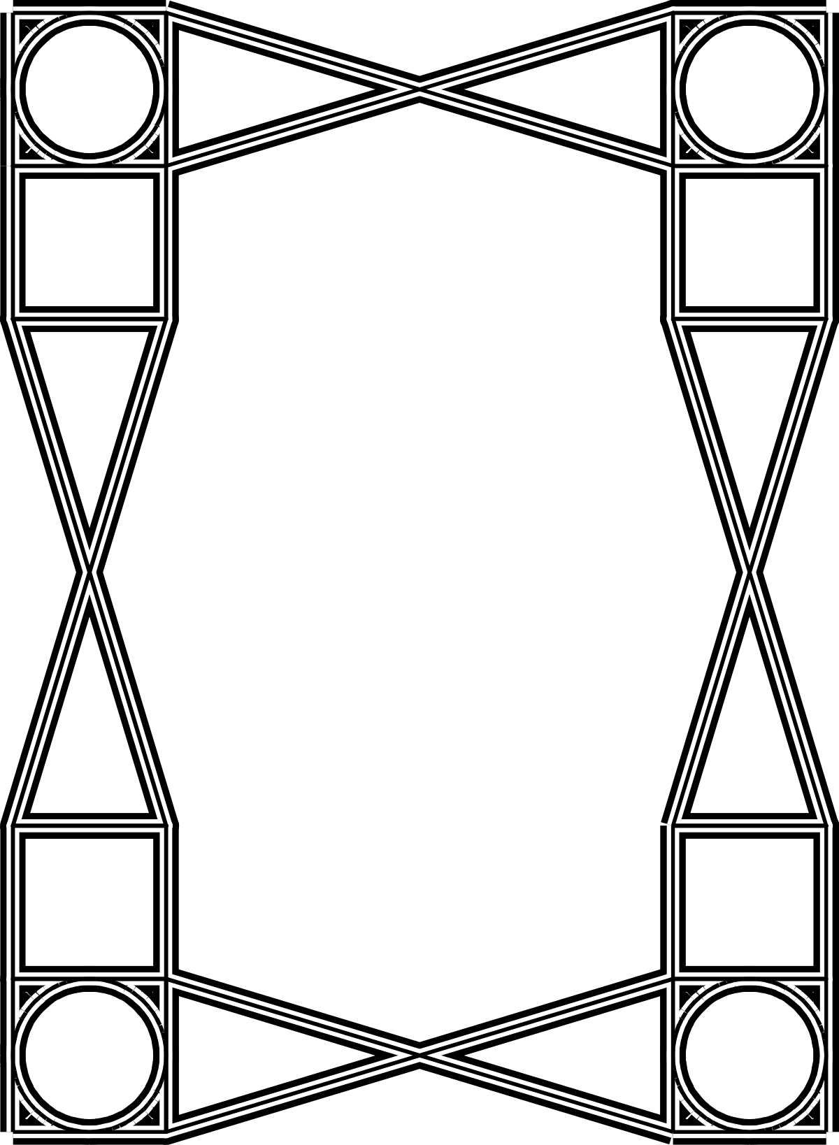 Black and White Geometric Pattern Clipart - Stylish Borders and Frames