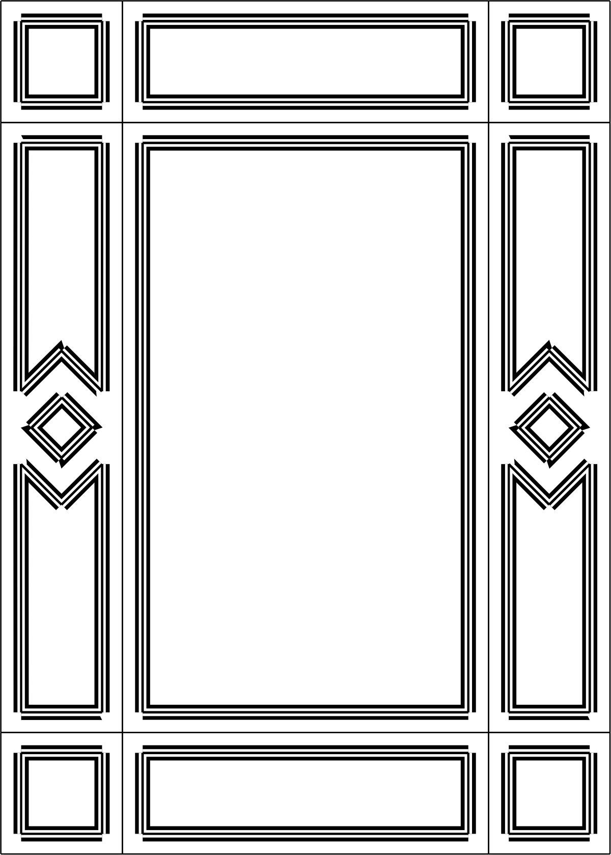 Black and White Square and Rectangles Clipart: Stylish Borders & Frames