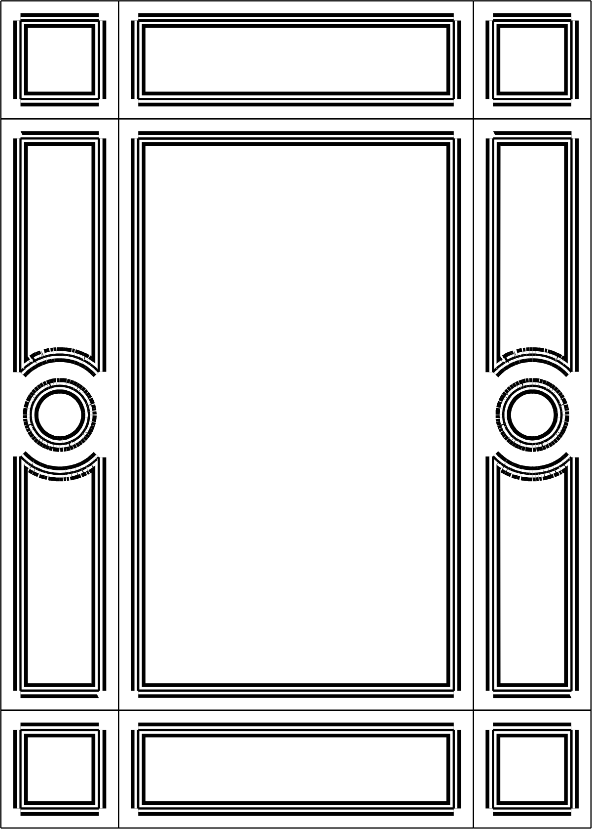 Black and White Square Frame Clipart - Elegant Borders for Creative Projects