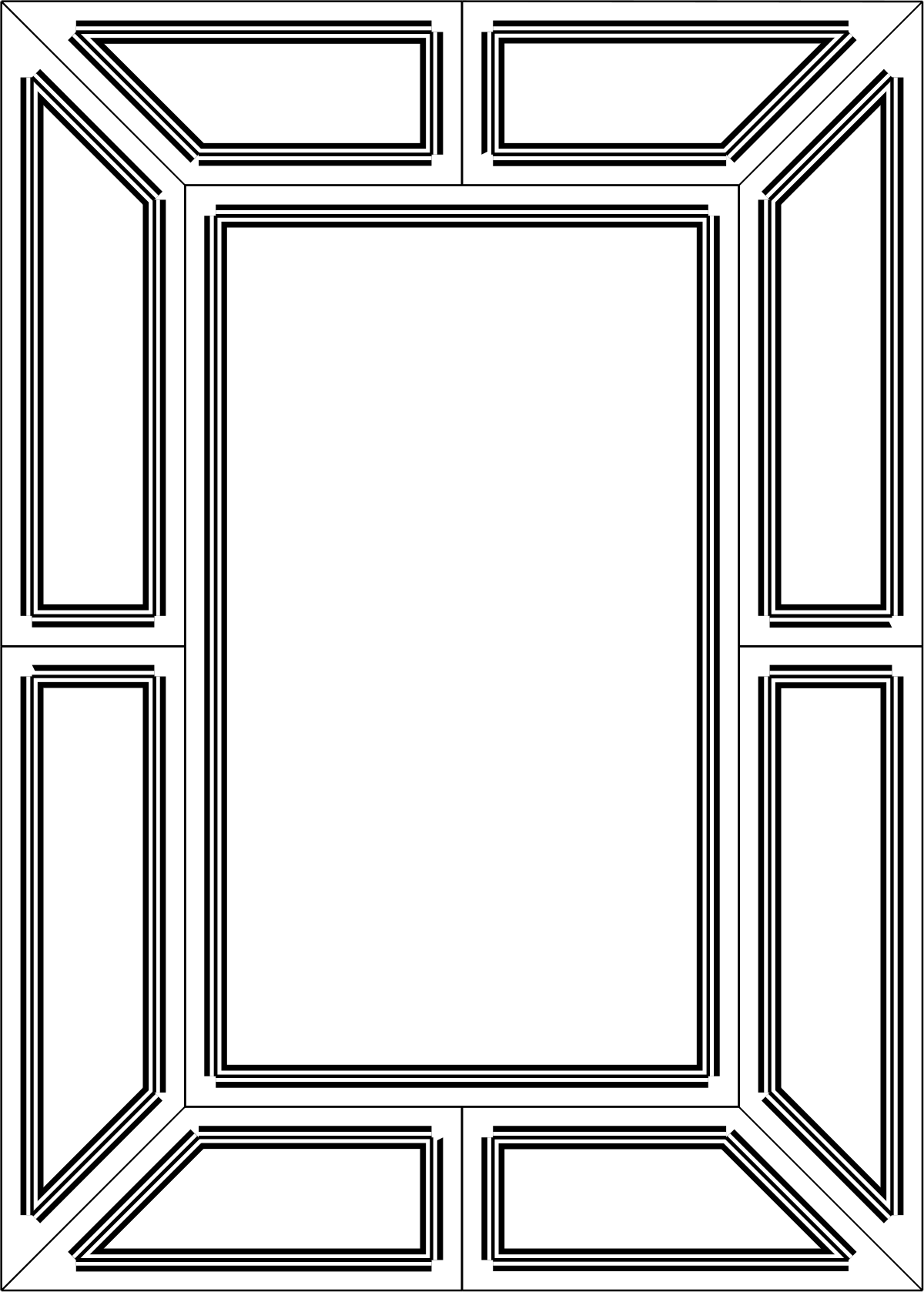 Elegant Black and White Square Frame with Pattern Clipart