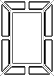 Elegant Black and White Square Frame with Pattern Clipart