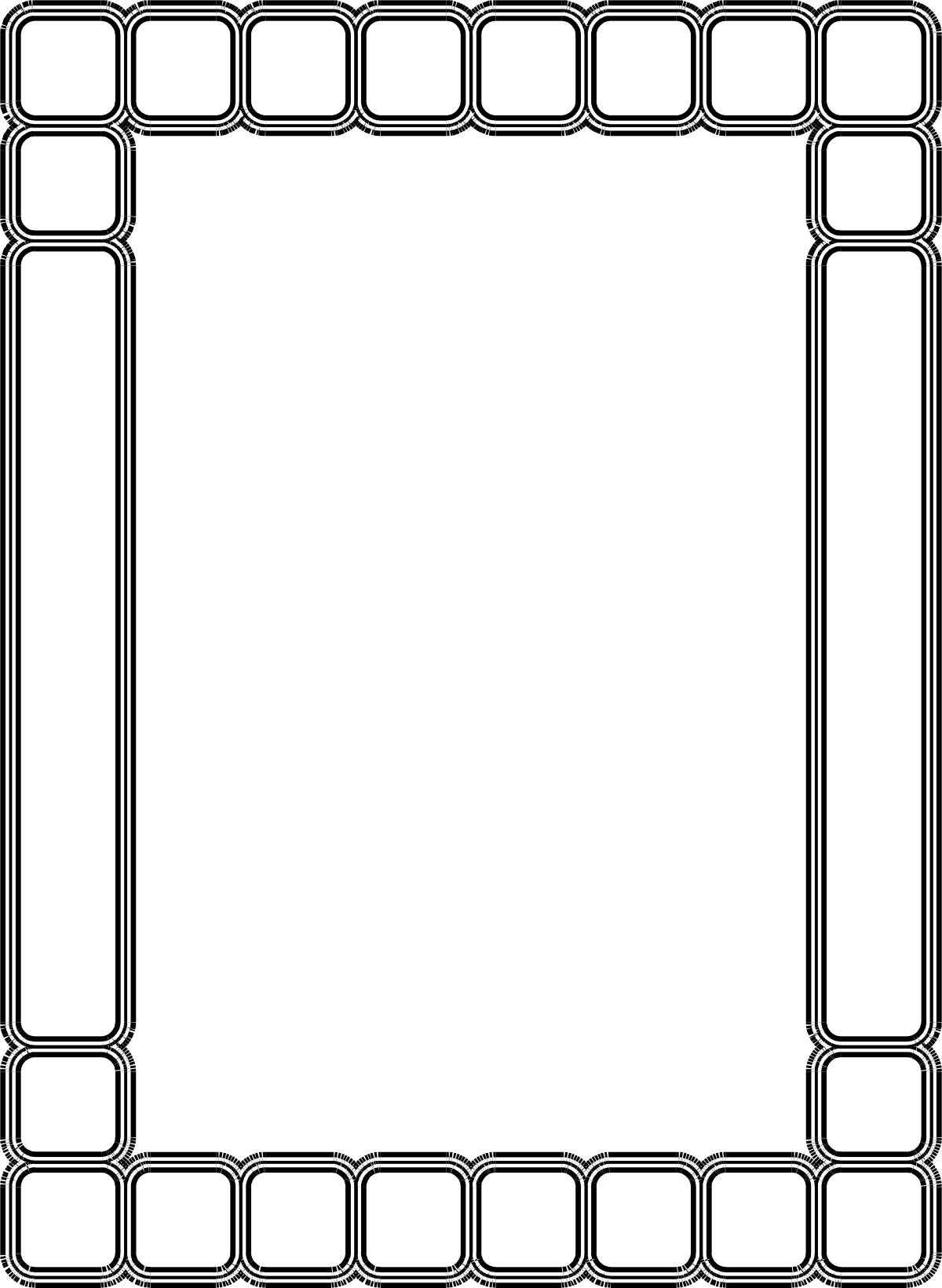Black and White Square Pattern Frame Clipart - Elegant Borders for Creative Designs
