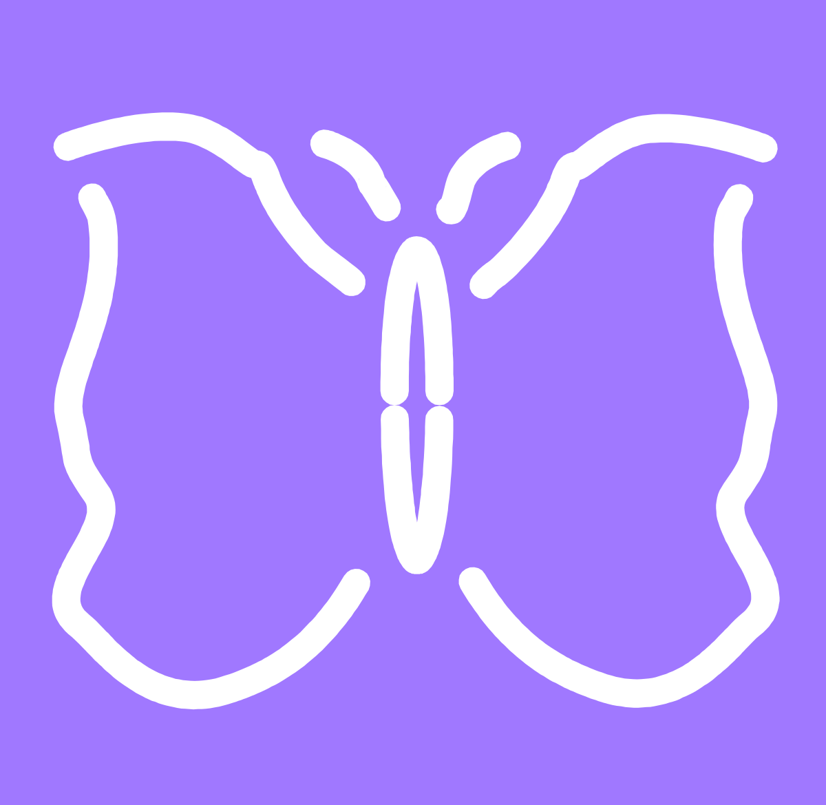 White Butterfly on Purple Background - Elegant Clipart Design