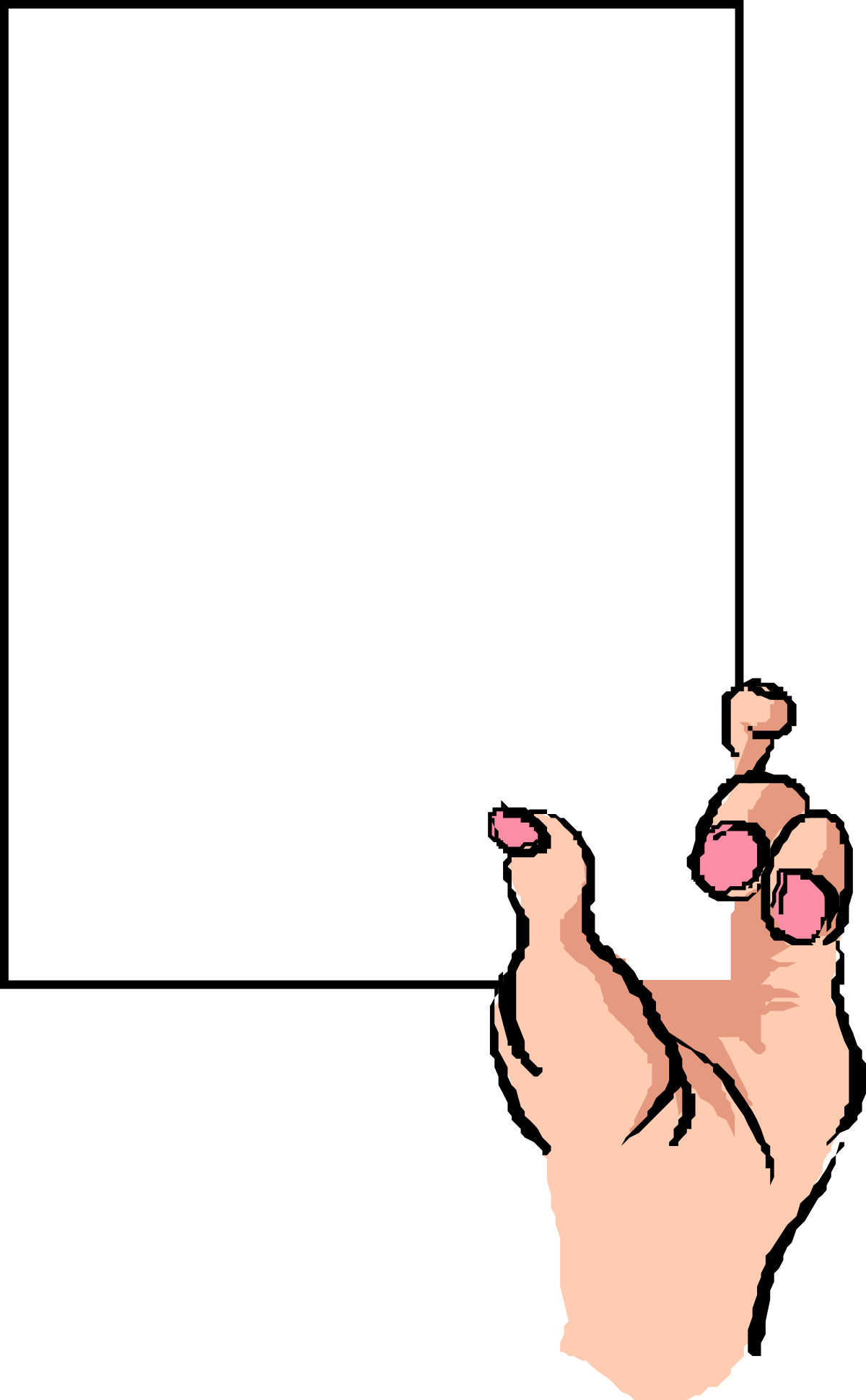 BORDERS AND FRAMES: Hand Holding Blank Paper Clipart for Creative Projects