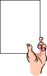 BORDERS AND FRAMES: Hand Holding Blank Paper Clipart for Creative Projects