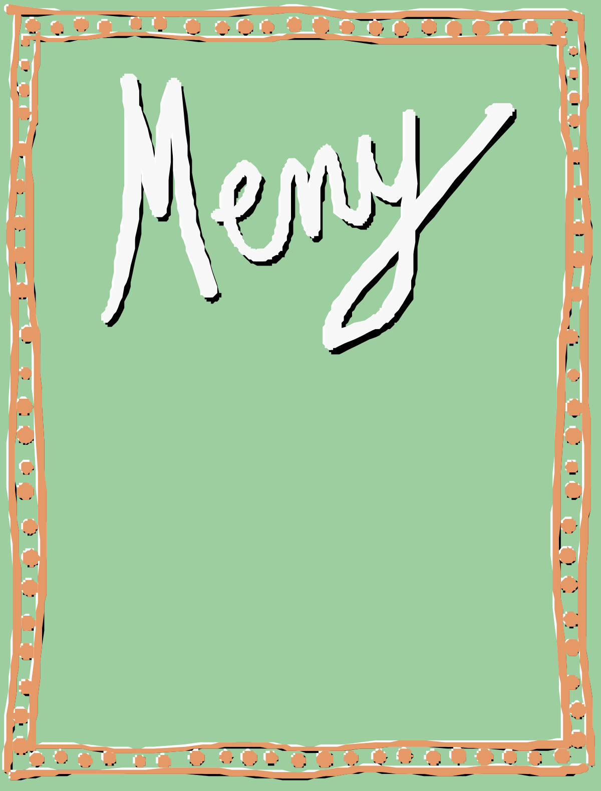 Merry Christmas Card Vector Clipart with Festive Borders and Frames