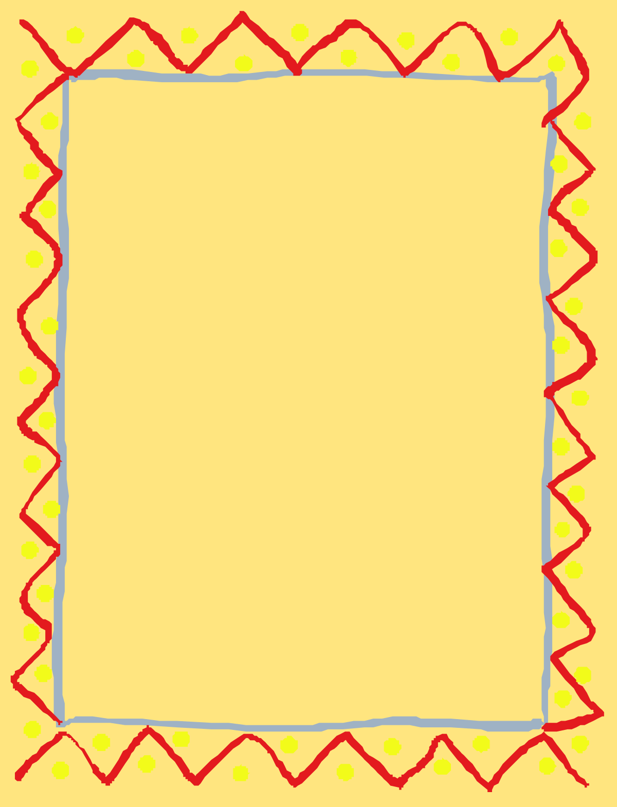 Borders and Frames Clipart: Yellow Background with Red and Yellow Dots