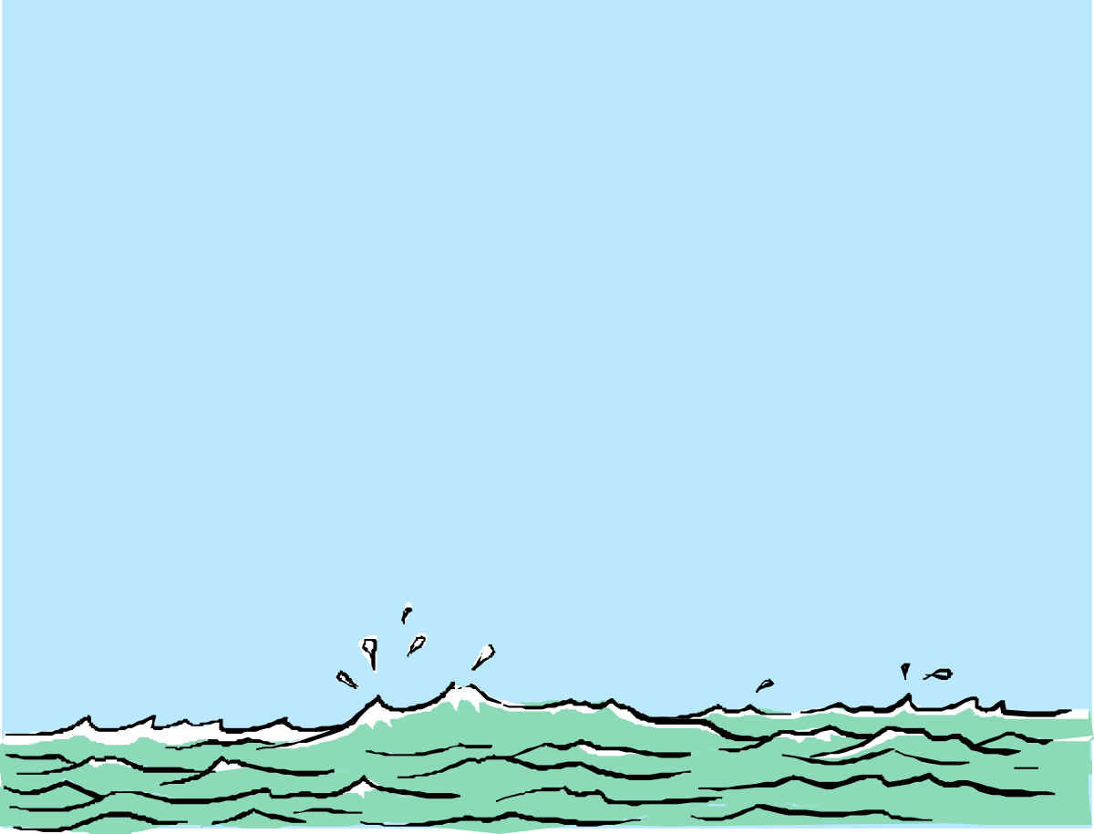Blue Sky Frame Clipart with Gentle Waves for Creative Designs