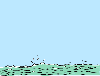 Blue Sky Frame Clipart with Gentle Waves for Creative Designs
