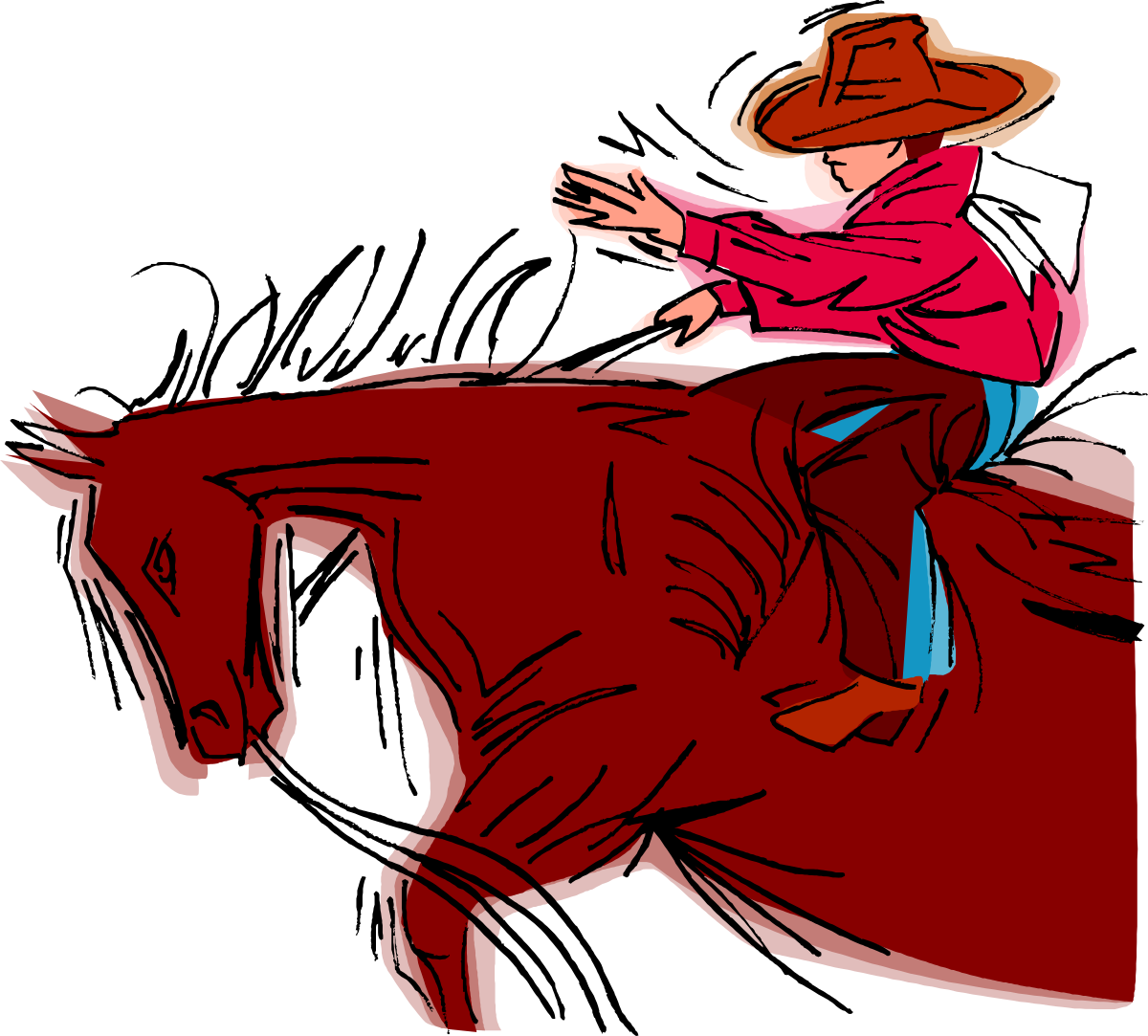 Man Riding Horse Clipart - Dynamic Equestrian Scenes