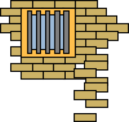 Brick Wall Window with Bars Clipart for Creative Projects