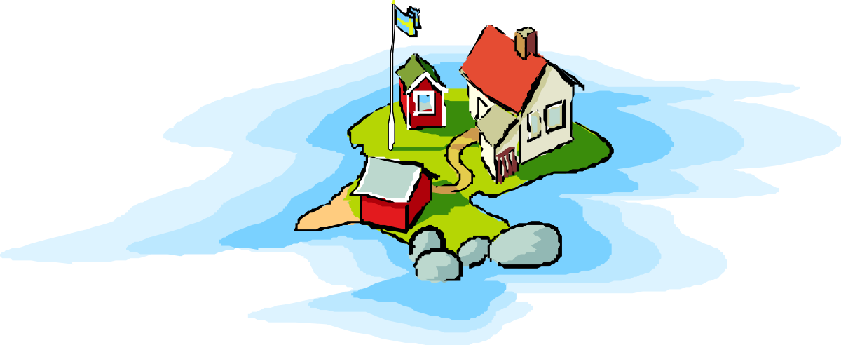 Small House with Flag on Top - Charming Clipart for Your Projects