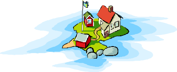 Small House with Flag on Top - Charming Clipart for Your Projects
