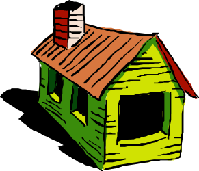 Green House with Red Roof - Charming Clipart for Various Uses