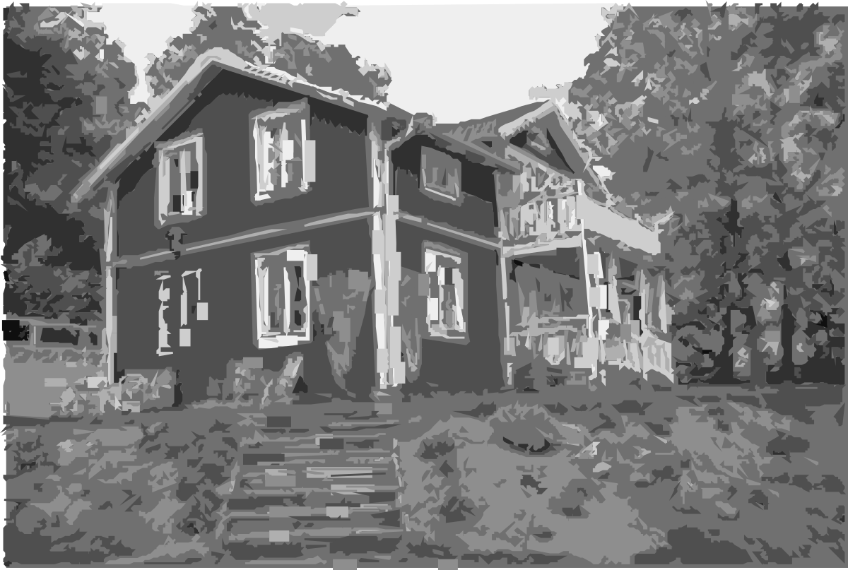 a black and white photo of a house clip art png transparent Black and White House Borders and Frames Clipart for Creative Projects