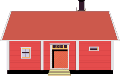 Red House with Chimney Clipart - Cozy Cottage Illustration