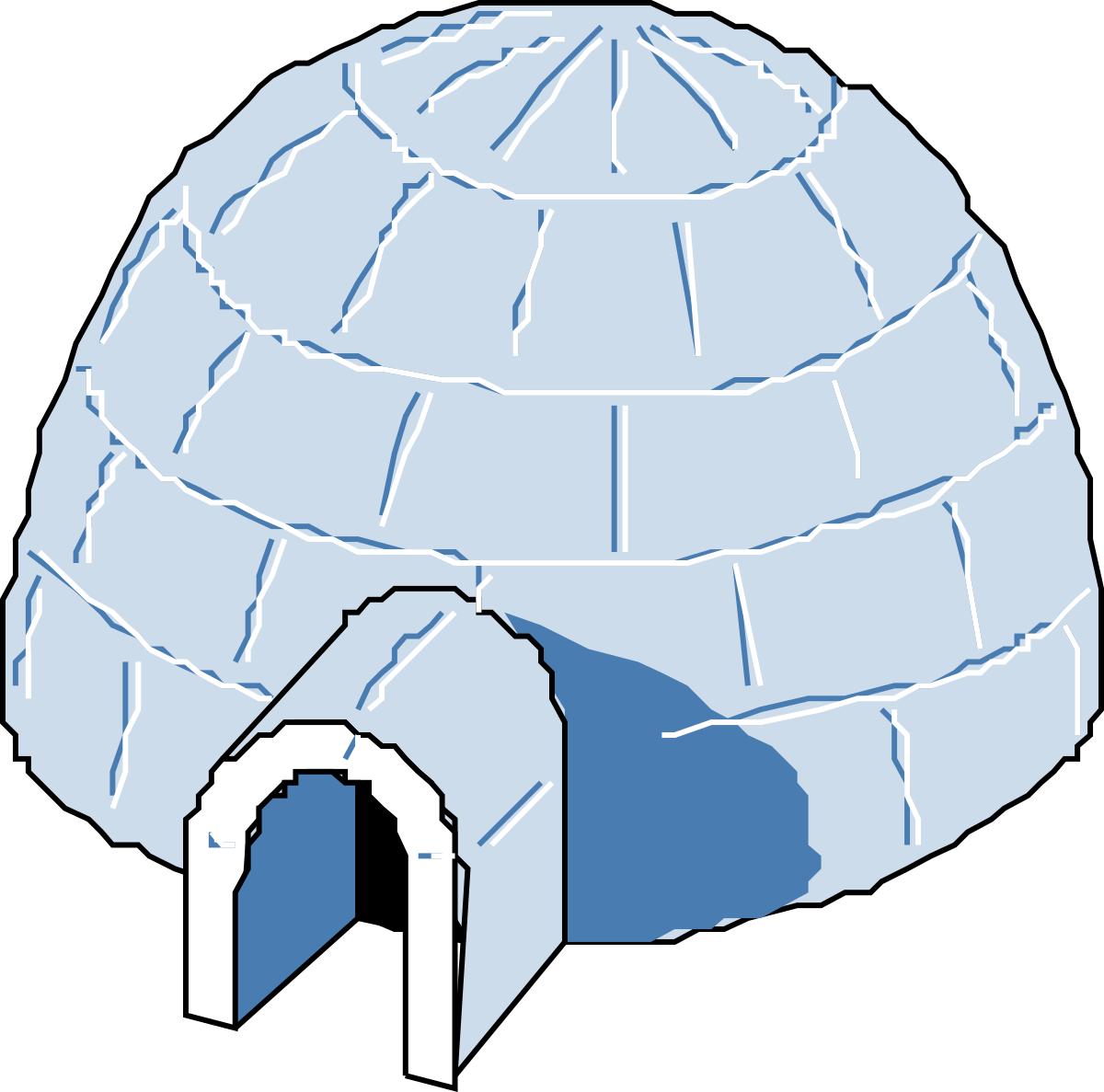 Blue and White Brain Clipart with Outline for Creative Projects