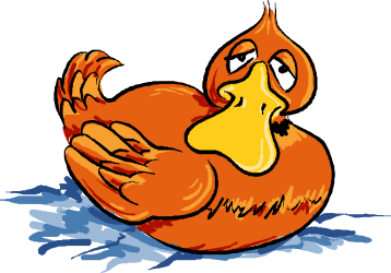 Cartoon Chicken Sitting on Puddle - Playful Clipart for Creative Projects
