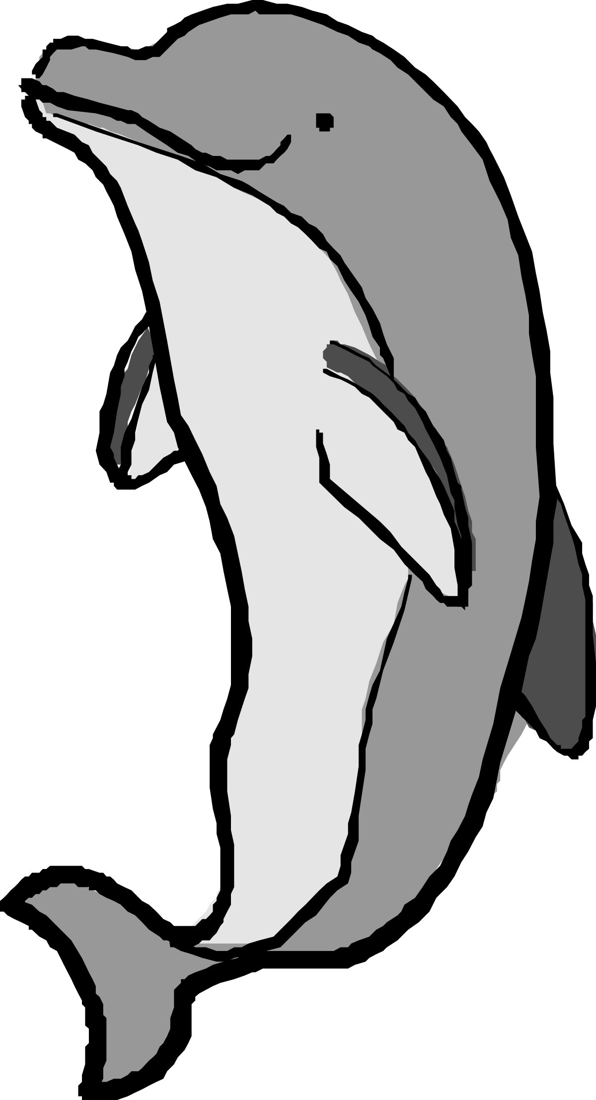 Dolphin with Open Mouth Clipart - Playful Marine Life Illustration