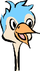 Duck Clipart: Blue Beak and White Face Ostrich Head