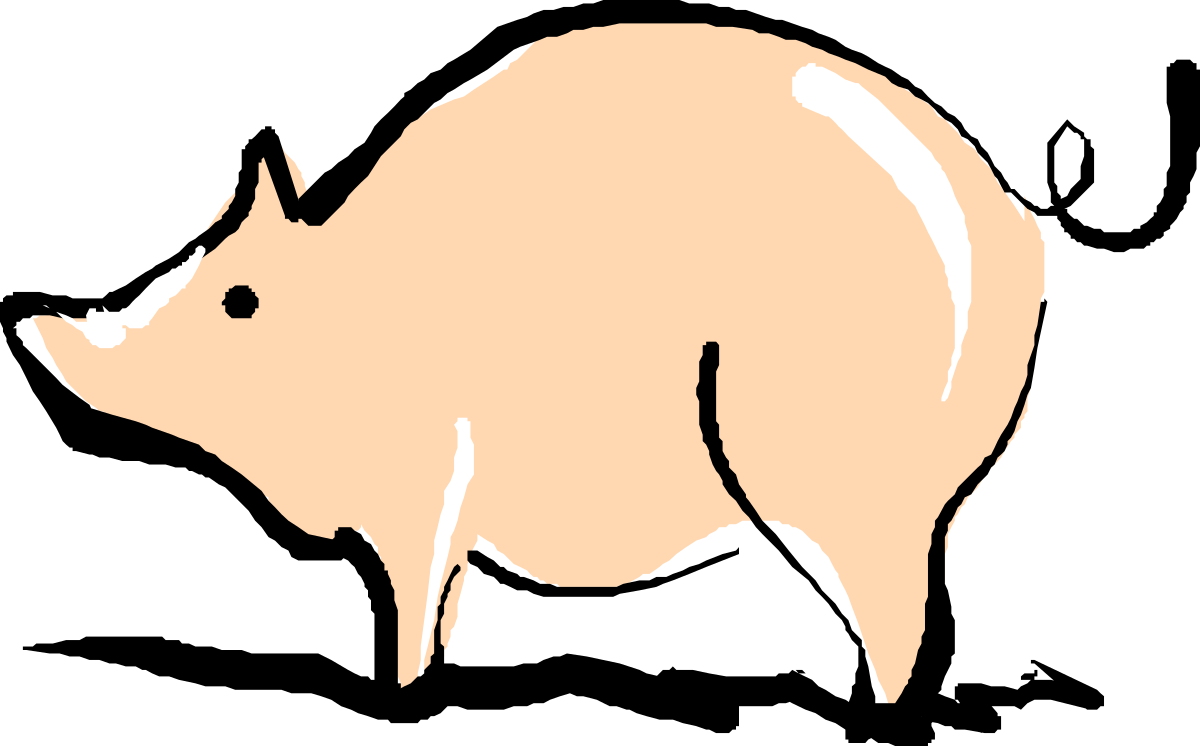 Pig Silhouette on Black Background Clipart for Distinctive Designs
