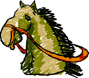 Horse with Braided Hair Clipart - Elegant Equestrian Graphics