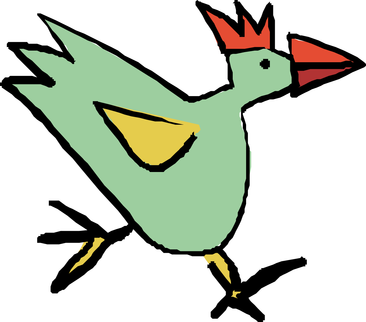 Colorful Bird Clipart: Red and Yellow Beak