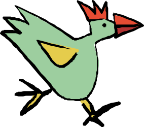 Colorful Bird Clipart: Red and Yellow Beak