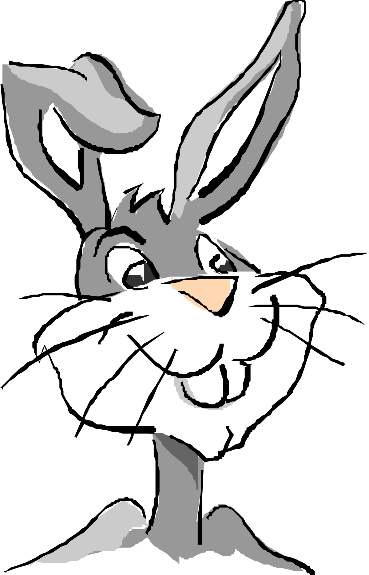 Rabbit Clipart with Distinctive Nose and Ears