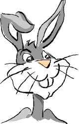 Rabbit Clipart with Distinctive Nose and Ears