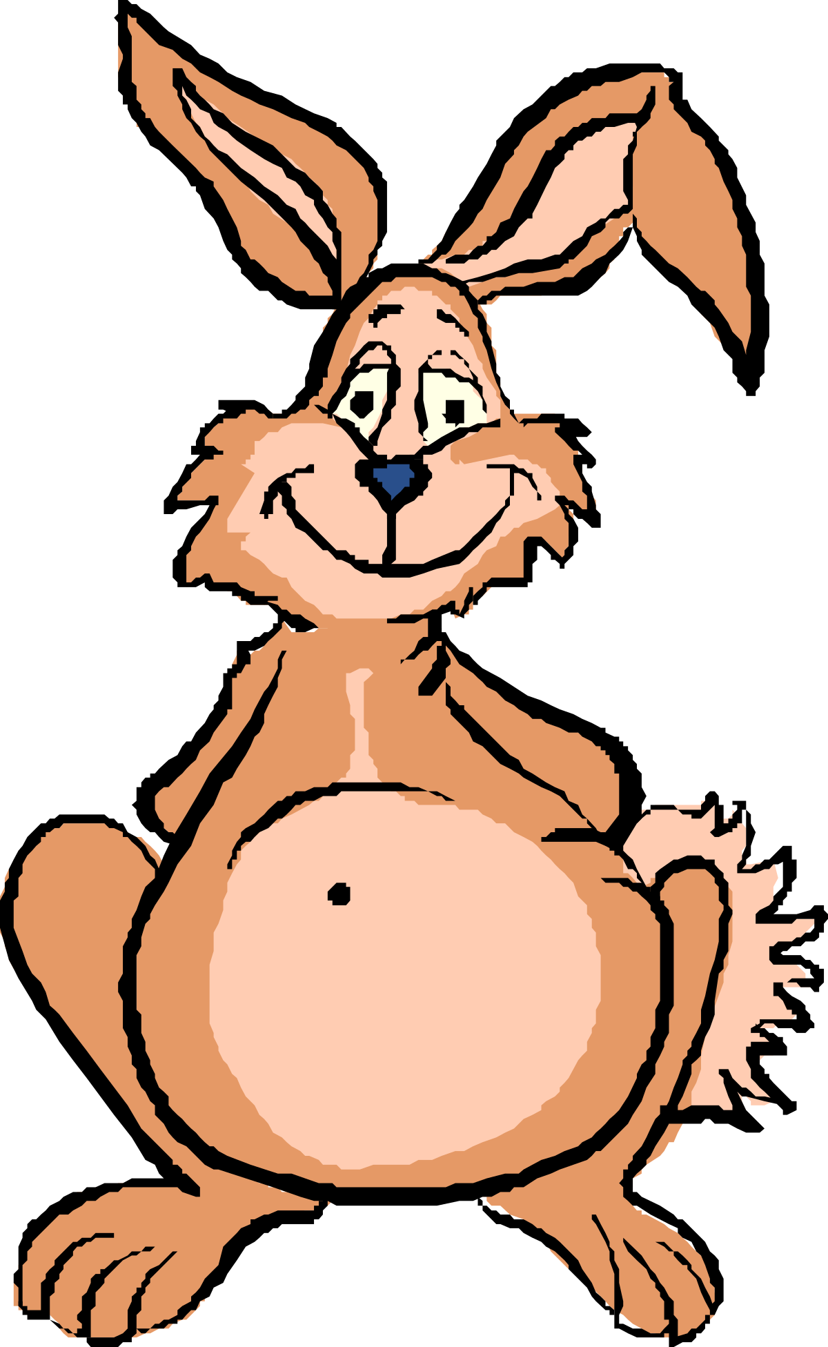 Cartoon Rabbit Sitting on Hind Legs - Adorable Clipart Design