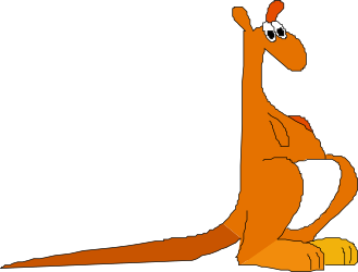 Kangaroo Clipart: Playful Cartoon Kangaroo Sitting on the Ground