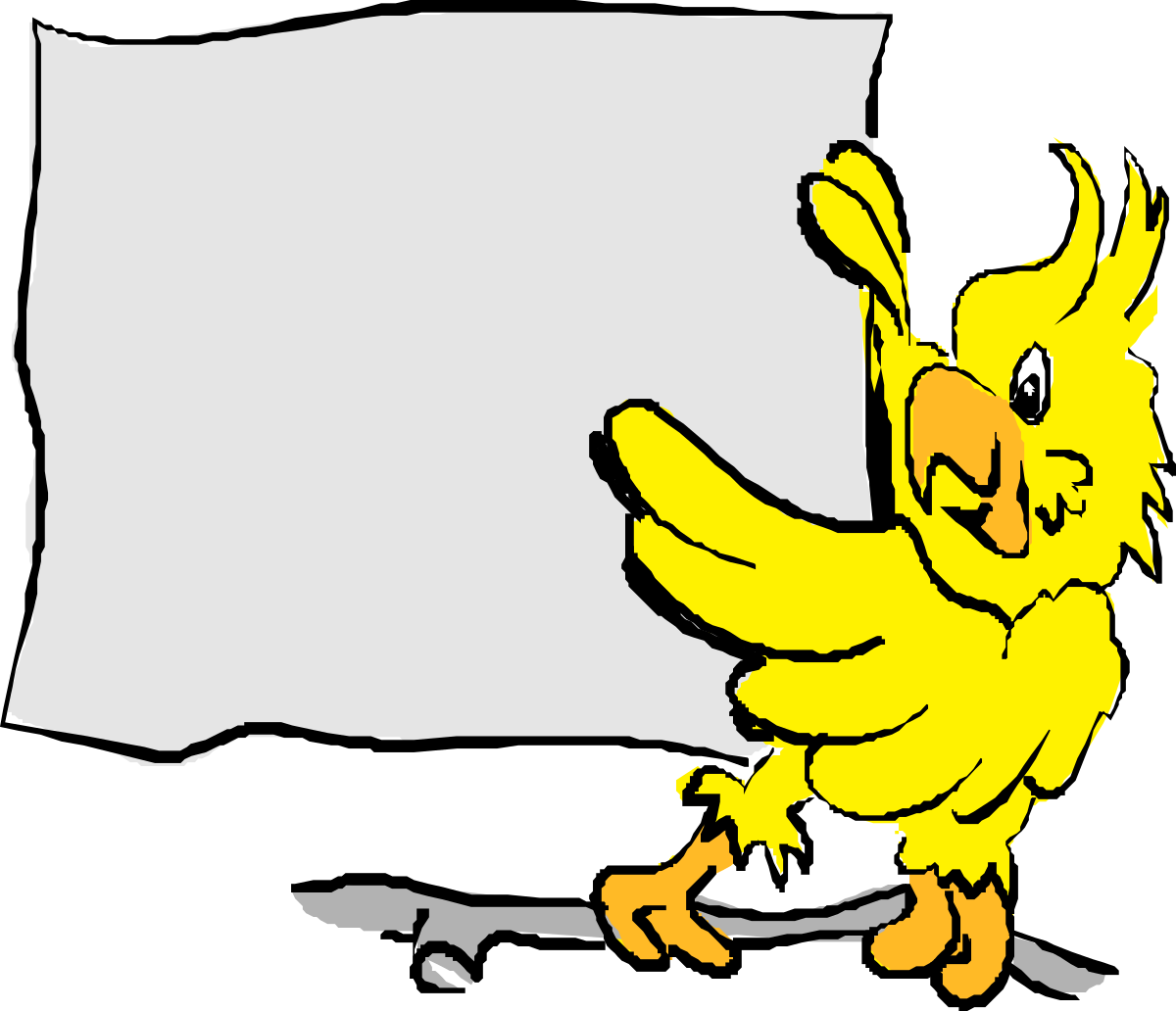 Yellow Bird Clipart with White Sheet - Perfect Borders for Animal Illustrations