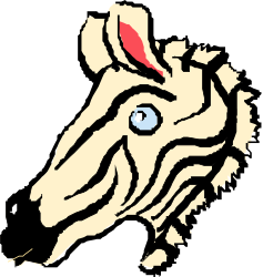 Horse Head with Red Spot - Unique Clipart for Diverse Uses