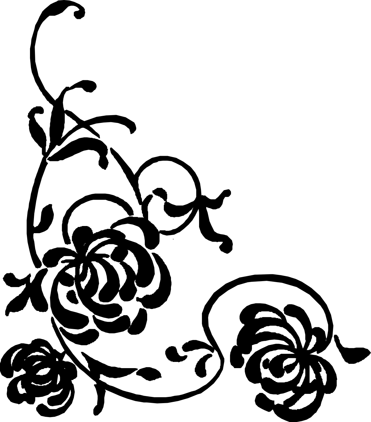 Black and White Face Clipart - Elegant Borders for Design Projects