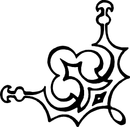 Stylized Black and White Logo Clipart with Borders and Corners