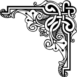 Elegant Cross with Swirls and Scrolls Clipart for Borders and Corners