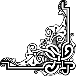 Decorative Black and White Borders and Corners Clipart Design