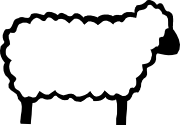 White Sheep Silhouette on Black Background - Stunning Clipart Design