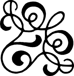 White Symbol on Black Background - Stylish Borders and Corners Clipart
