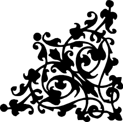 Stylized Black and White Logo Clipart with Borders and Corners