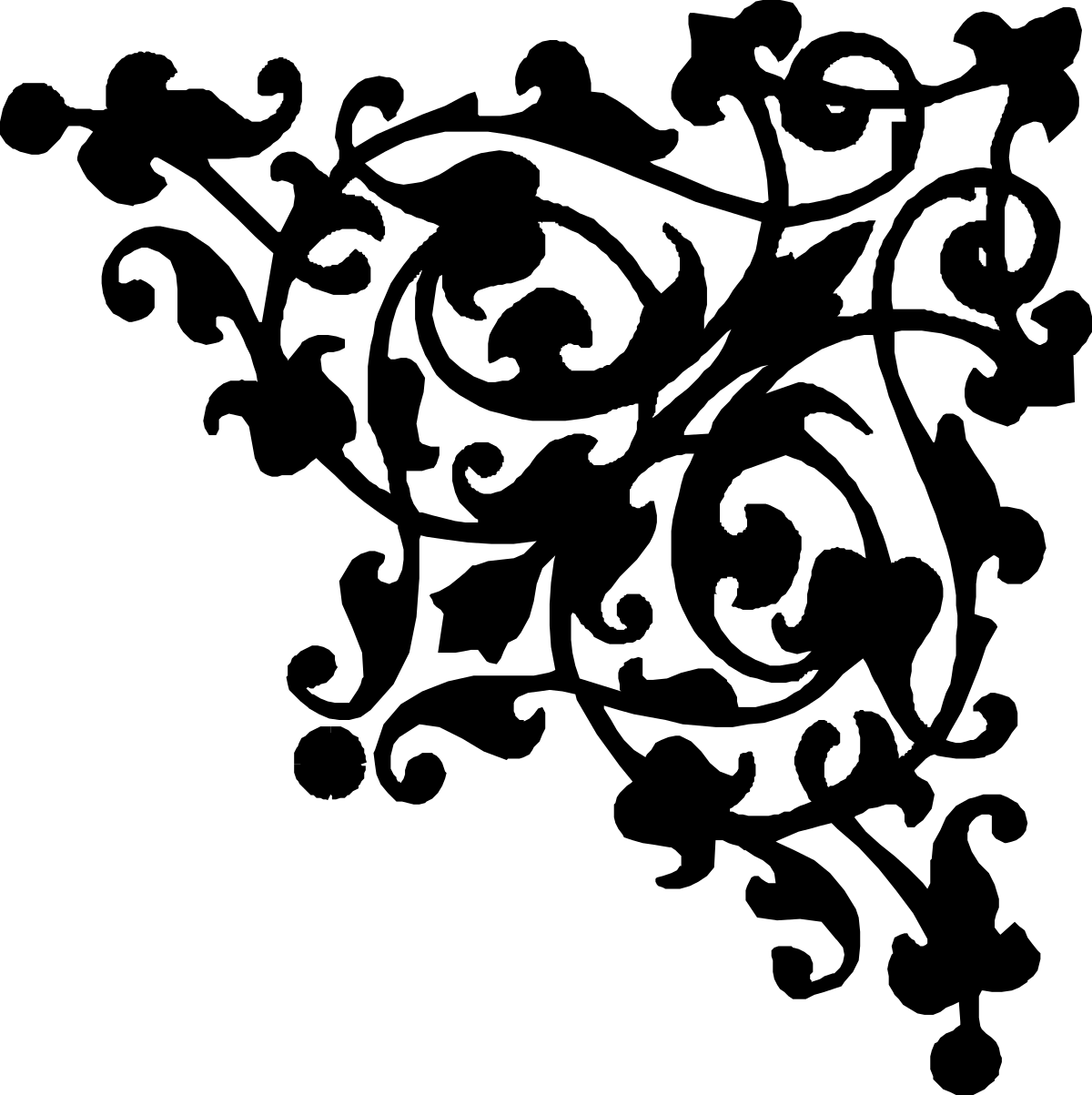 Stylized Black and White Logo Clipart - Borders and Corners Design
