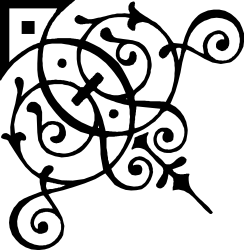 Black and White Logo with Swirl Pattern - Elegant Decorative Borders & Corners Clipart