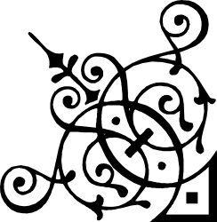 Stylized Black and White Logo Clipart for Borders and Corners