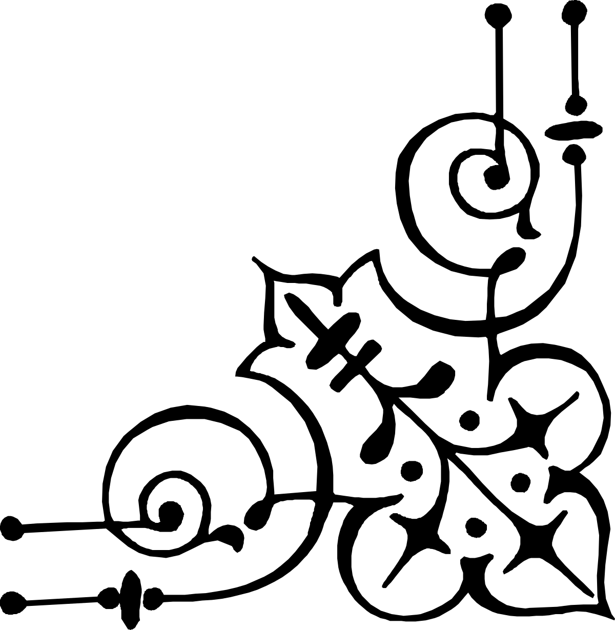 Stylized Black and White Logo Clipart with Borders and Corners