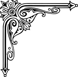 Floral Design Black and White Letter T Clipart - Elegant Borders & Corners