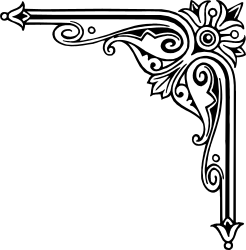 Black and White Cross Silhouette Clipart - Elegant Borders and Corners